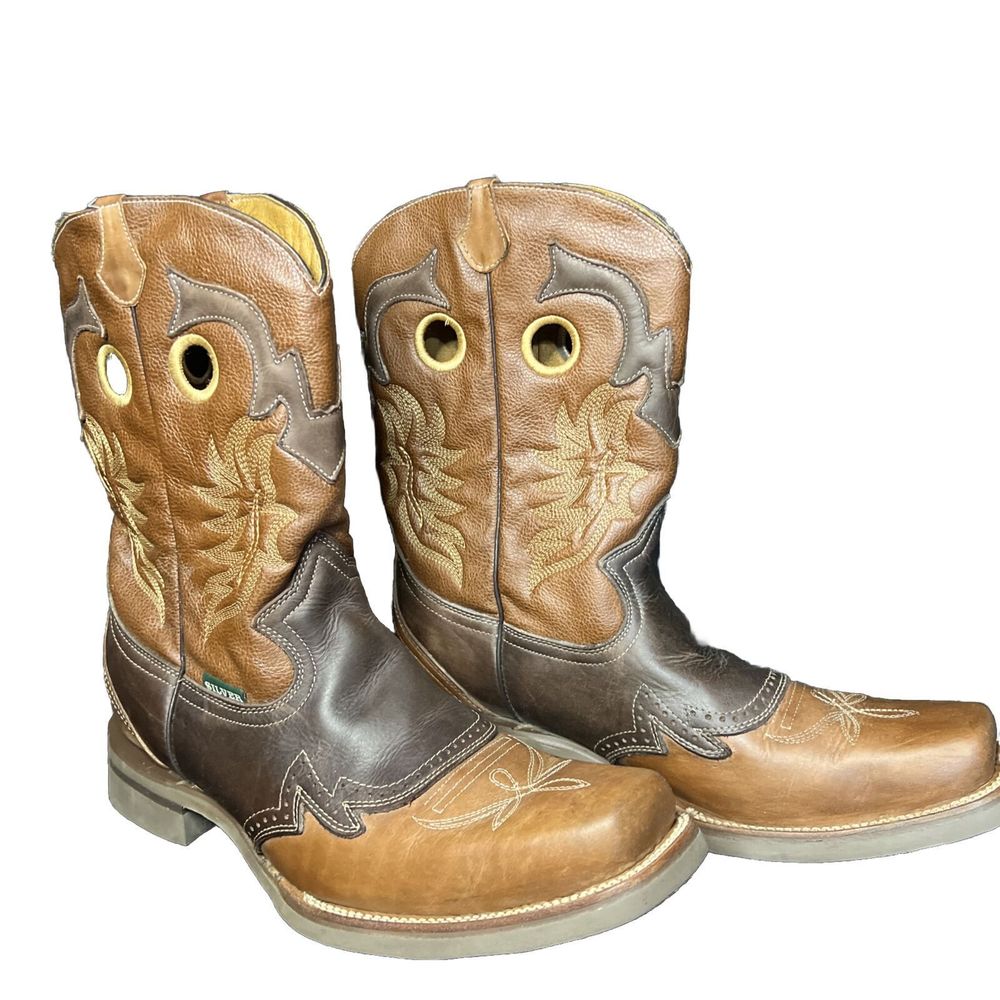 Silver Bull Mens Work Boots Brown leather cowboy size 11?